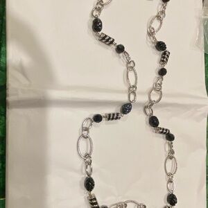Lia Sophia Silver and Black Necklace